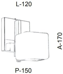 Arandela Simples Vidro Quadrado 12X17X15Cm Metal E Cubo 01Xg9 |Old Art... (CAFÉ, CLEAR (TRANSPARENTE))