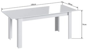 Conjunto Completo Jantar Cozinha Mesa Elástica 6 Cadeiras - Branco