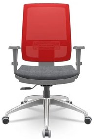 Cadeira Brizza Diretor Grafite Tela Vermelha Assento Concept Granito Base RelaxPlax Alumínio - 66046 Sun House