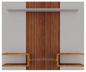 Painel Atlas Off White/Naturalle Ripado – Bechara Móveis
