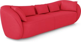 Sofá Bipartido Sala de Estar Diamond 292cm com Almofadas Soltas Veludo Vermelho G52 - Gran Belo