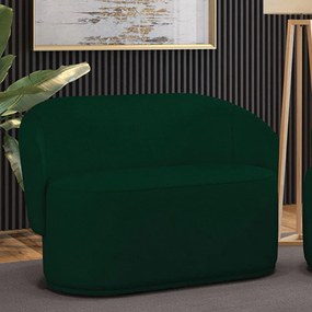 Sofá 2 Lugares Namoradeira Orgânica para Sala Malu Bouclê M11 - D'Rossi - Verde