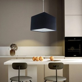 Lustre Pendente Quadrado Md-4058 Cúpula em Tecido 21/25x25cm Preto - Bivolt