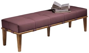 Recamier Decorativo 160cm Martínez Veludo Pés Madeira Rosa/Mel G62 - Gran Belo