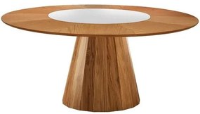 Mesa Akira Tampo Cinamomo Vidro Central Off White 160cm - 66702 Sun House