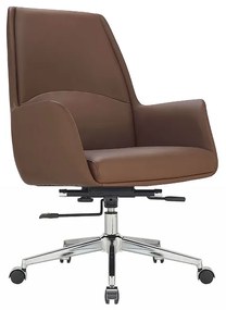 Cadeira de Escritório Office Diretor United Base Estrela com Rodízios PU Marrom G56 - Gran Belo