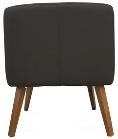 Poltrona Decorativa Lara Pés de Madeira Suede Preto - Sheep Estofados - Preto