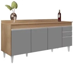 Armário de Cozinha Modulado de Canto 8 Peças CP26 Balcão com Tampo Cas