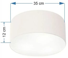 Plafon Cilíndrico Md-3046 Cúpula em Tecido 35x12cm Branco - Bivolt