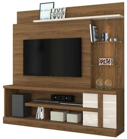 Estante de TV 55 Pol 182cm Sala de Estar Elaris M20 - D'Rossi - Naturale e Off White
