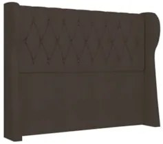 Cabeceira Casal King Cama Box 195cm Malva Z04 Veludo Marrom - Mpozenat