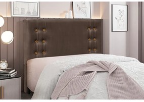Cabeceira Cama Box Queen 160 cm Gênova Veludo S04 - D'Rossi - Marrom