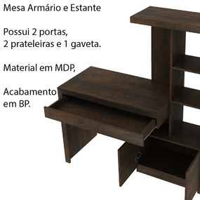 Mesa Conjunto para Escritório Home Office ME4143 MDP Rustico G69 - Gran Belo