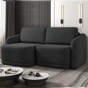 Sofá Cama Modulado Retrátil e Reclinável Decorativo Varsóvia 216cm Veludo Cinza Chumbo G33 - Gran Belo