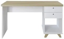 Mesa Escrivaninha 135cm Elai e Balcão 1 Porta 3 Gavetas Merano A06 Olm