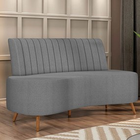 Sofá 2 Lugares Living 160cm Pé Palito Maraú Bouclê K01 - D'Rossi - Cinza claro