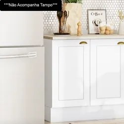 Balcão 40cm 1 Porta sem Tampo 100% MDF Americana Branco HP - Henn