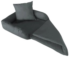 Protetor Para Sofá para Cães ou Gatos Médio Porte Fofinho Pet Protect Suede Cinza Grafite
