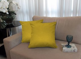 Almofada Decorativa 40x40 Tecido Suede Amarelo