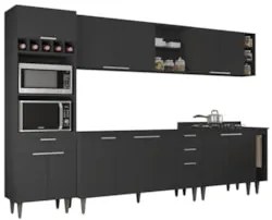 Armário de Cozinha CP07 Para Pia 150cm Pérola Z34 Preto - Mpozenat