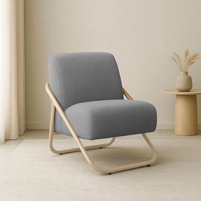 Poltrona Sala Decorativa Industrial Champanhe Martina Bouclê K01 - D'Rossi - Grafite