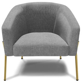 Poltrona Decorativa Pé de Ferro Dourado Stella Linho D03 - D'Rossi - A26 Grafite