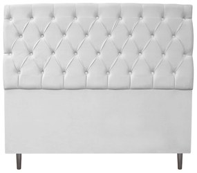 Cabeceira Estofada Liverpool 140 cm Casal Suede Branco - ADJ Decor