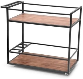 Carrinho Bar Prisma Tampo Imbuia Base Preta 94cm - 53721 Sun House