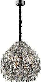Pendente Cristal E Metal Cromado 80Cm Glamour