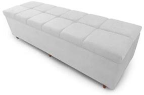 Calçadeira Baú Casal 140cm Veneza Corano Branco - Sheep Estofados - Branco