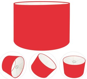 Cúpula Abajur Cilíndrica Cp-7017 Ø40x21cm Vermelho