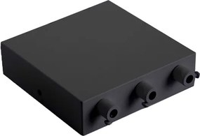 Canopla Aluminio Seis Furos Com Prensa Cabos - PRETO