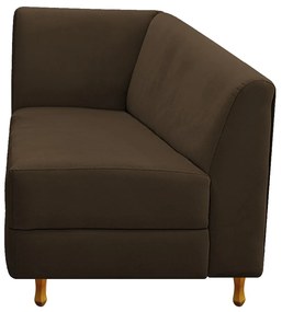 Recamier Valéria 185cm Lado Direito Suede Marrom - ADJ Decor