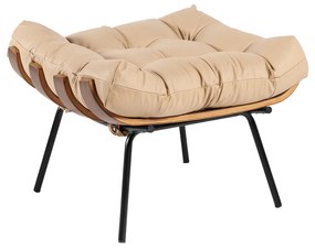 PUFF COSTELA COURO LEGITIMO BASE METAL P - Bege