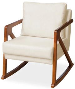 Poltrona Mona Amber Balanço Veludo Bege