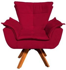 Poltrona Sala de Estar Giratória MM30 Kit 2 Opalla Suede - Vermelho