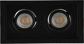 Plafon De Embutir Recuado 8x14,7cm Flap - PRETO