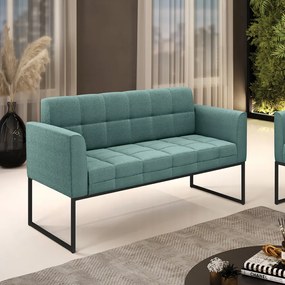 Sofá Namoradeira 2 Lugares Industrial Preto Elisa Bouclê D03 - D'Rossi  - Verde Menta