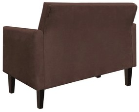 Namoradeira Jade 02 Lugares Suede Marrom Pés Chanfrado Tabaco - D'Rossi