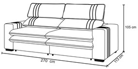 Sofá 2 Lugares Retrátil Noruega 270 cm Veludo Pés Tabaco - D'Rossi - Cinza
