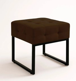 Puff Sala Decorativo Industrial Elisa Suede D03 - D'Rossi - Marrom