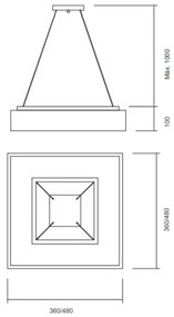 Pendente Meg 36X36Cm Led 24,4W Bivolt / Base Fechada | Usina 19031/36 (MR-T - Marrom Texturizado, 3000k)