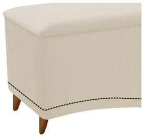 Calçadeira Estofada Yasmim 195 cm King Size Suede Bege - ADJ Decor