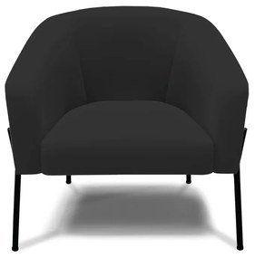 Poltrona Decorativa Pé de Ferro Preto Stella Veludo D03 - D'Rossi - Preto