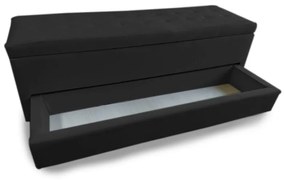 Calçadeira Baú com Sapateira King 193cm Paris Suede Preto - Sheep Estofados - Preto
