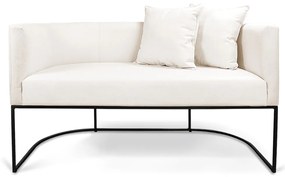 Namoradeira Paola 02 Lugares Linho Base Metálica Preto D03 - D'Rossi - A27 Areia