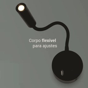Arandela Mamba Ø9X25X3,6Cm Led 3W 3000K Ip20 Branco |Opus Hm 38827