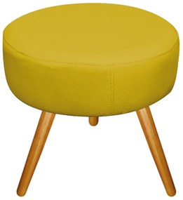 Kit 02 Puffs Sofia Palito Mel Suede Amarelo - ADJ Decor