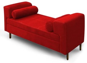 Recamier Casal Queen 160cm Turim Veludo Vermelho - Simbal - Vermelho