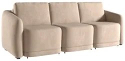 Sofá Cama Casal para Sala 306cm Polska Z08 Veludo Bege - Mpozenato
